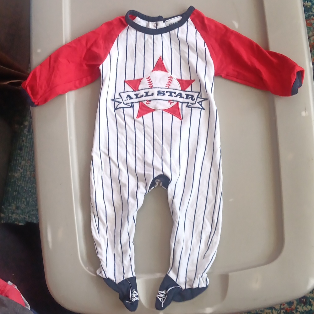 Baseball footie sleeper